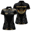 Maxcorners Black And Gold Dartboard Crown Wings Custom Darts Shirt For Men, Darts Team Jerseys Polo & 1/4 Zip LM2007