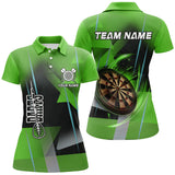 Maxcorners Personalized Darts Polo & Quarter-Zip 3D Printed Shirts Custom Green Darts Team Jersey