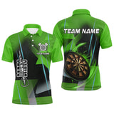 Maxcorners Personalized Darts Polo & Quarter-Zip 3D Printed Shirts Custom Green Darts Team Jersey