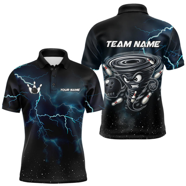 Maxcorners Personalized Thunder Lightning Tornado Funny Bowling Shirt For Men Custom Bowling Team Jersey MT2009