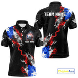 Maxcorners Personalize Puerto Rico Flag Smoke Billiard Shirt For Men Custom Patriotic 8 Ball Pool Team Jersey LM1610