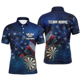 American Flag Universe Patriotic Custom Men Dart Polo Shirts