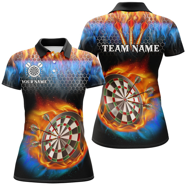 Maxcorners Darts Board Water And Fire Darts Jersey Customized Name, Team Name 3D Shirt Unisex