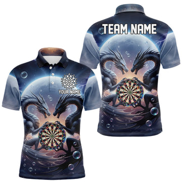 Maxcorners Personalized Dragon Darts Shirt For Men Custom Dragon Darts League Team Jersey Polo & 1/4 Zip LM1903
