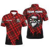 Maxcorners Funny Christmas Santa Custom Red Plaid Pattern Dart Shirts Christmas Darts Outfit Jerseys