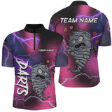 Maxcorners Pink And Purple Thunder Lightning Funny Storm 3D Dart Shirts For Men Custom Darts Team Jerseys