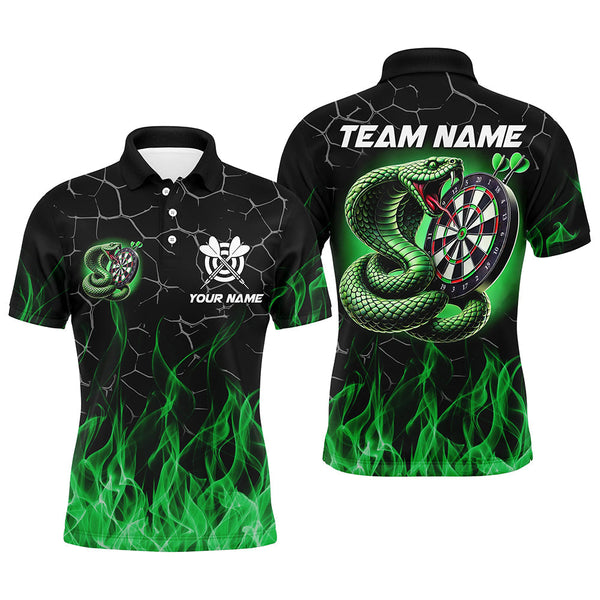 Maxcorners Personalized Darts Snakes Fire Flame Custom Green Darts Shirts, Cool Darts Team Jerseys