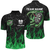 Maxcorners Personalized Darts Snakes Fire Flame Custom Green Darts Shirts, Cool Darts Team Jerseys