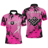 Maxcorners Breast Cancer Awareness Pink Camo Custom Men Billiard Shirts, 8 Ball Pool Pink Jerseys For Pooler