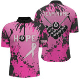 Maxcorners Breast Cancer Awareness Pink Camo Custom Men Billiard Shirts, 8 Ball Pool Pink Jerseys For Pooler