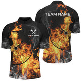 Maxcorners Personalized Fire Flame Dart Shirts Custom Smoke Dart Jerseys, Unique Dart Team