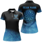 Maxcorners Personalized Sea Blue Gradient Darts Polo & Quarter Zip Custom Dart Shirts For Women Dart Jerseys