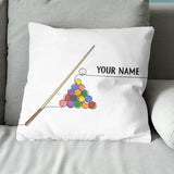 Personalized Pool Billiards Games Pillows, Custom Billiard White Pillows