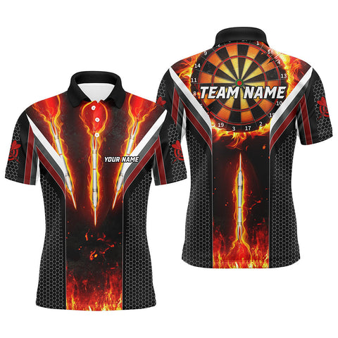 Personalized Burning Fire Darts Board Claws Men Dart Polo Shirts