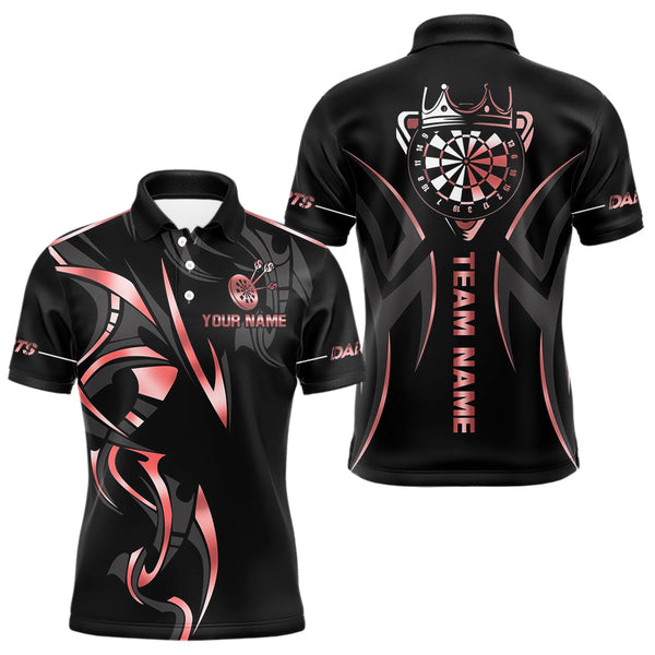 Maxcorners Black And Red Dartboard Crown Dart Shirts For Men Custom Dart Jersey Team Polo & Quarter Zip