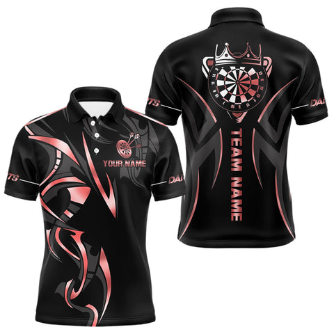 Maxcorners Black And Red Dartboard Crown Dart Shirts For Men Custom Dart Jersey Team Polo & Quarter Zip
