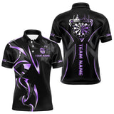 Maxcorners Black And Purple Dartboard Crown Dart Shirts For Women Custom Dart Jersey Team Polo & Quarter Zip