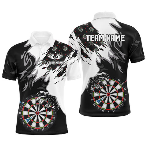 Personalized Black White Darts Board Claws Men Dart Polo Shirts