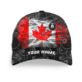 Maxcorners Billiard Canadian Flag Personalized Name 3D Cap