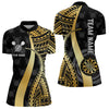 Maxcorners Personalized Black And Golden Tribal Dart Shirts For Men Custom Dart Jersey Team Polo & 1/4 ZipMT0306