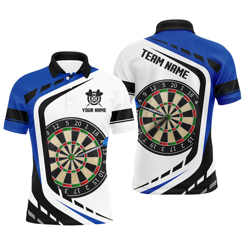 Personalized Dartboard Blue Jerseys Men Darts Polo Shirts