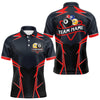 Maxcorners Billiard Jerseys For Women  & Men Custom Polo & 1/4 Zip Billiard Team Shirt, 8 Ball & 9 Ball Pool Shirt|Red