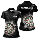 Maxcorners Custom Dartboard Thunder Lightning Dart Shirts For Men | Darts Polo & 1/4 Zip Team Jerseys