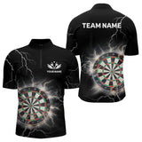 Maxcorners Custom Dartboard Thunder Lightning Dart Shirts For Men | Darts Polo & 1/4 Zip Team Jerseys