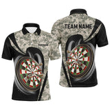 Maxcorners Personalized Camo Dart Shirts For Men Custom 3D Printed Dart Team Jerseys, Camouflage Darts Outfit