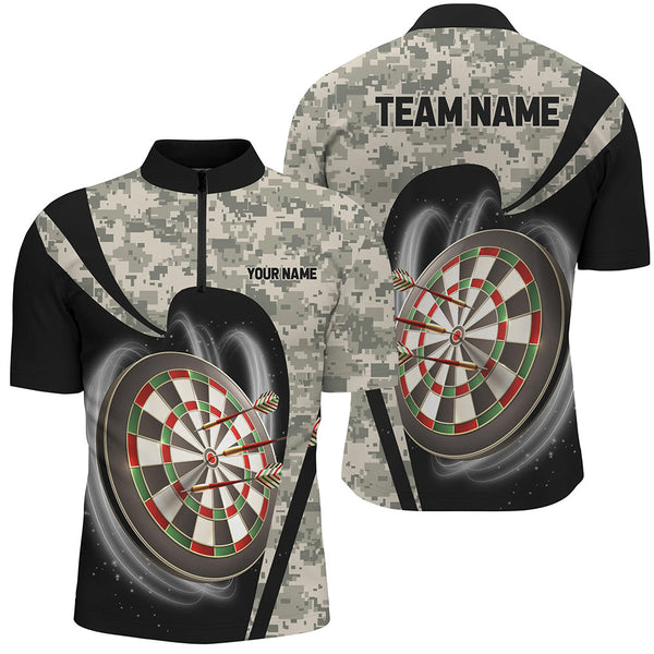 Maxcorners Personalized Camo Dart Shirts For Men Custom 3D Printed Dart Team Jerseys, Camouflage Darts Outfit