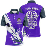 MaxCorners Darts Mode On Sport Jersey Purple Customized Name 3D Polo Shirt For Men