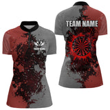 Maxcorners Personalized Darts Paint Red And Grey Dart Shirts For Women Custom Grunge Dart Team Jerseys