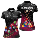 Maxcorners Personalized 8 Ball Pattern Smoke Women Billiard Shirts Custom 3D Billiard Balls Pool Jerseys | Pink