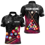 Maxcorners Personalized 8 Ball Pattern Smoke Men Billiard Shirts Custom 3D Billiard Balls Pool Jerseys | Pink