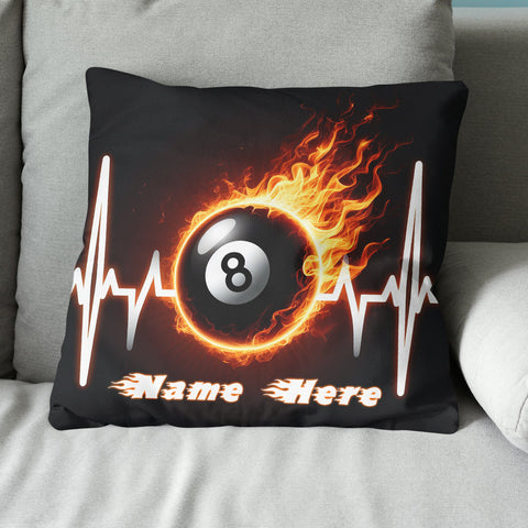 Maxcorners Funny Heartbeat Pulse 8 Ball Pool Flame Customized Name Billiard Pillows