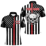 Maxcorners Personalized American Flag Grunge Skull Dart Shirts For Men Custom Patriotic Darts Jerseys