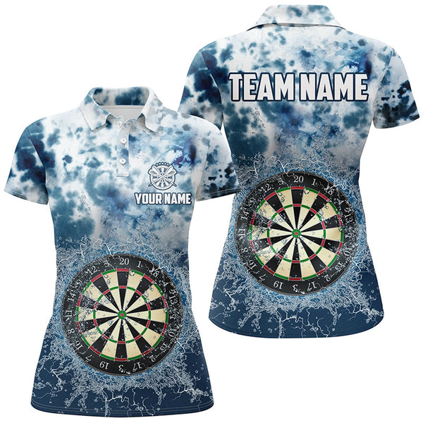 Maxcorners Personalized Darts Board In Water 3D Printed Men Darts Polo Shirts Custom Darts Team Jersey