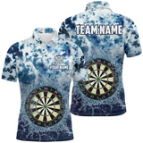 Maxcorners Personalized Darts Board In Water 3D Printed Men Darts Polo Shirts Custom Darts Team Jersey