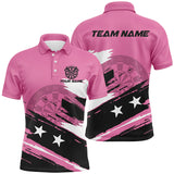 Maxcorners Personalized Pink Darts Men Polo Shirts Grunge Style Custom Mother'S Day Darts Gifts Shirts