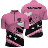 Maxcorners Personalized Pink Darts Men Polo Shirts Grunge Style Custom Mother'S Day Darts Gifts Shirts