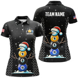 Maxcorners Custom Galaxy Christmas Billiard 8 Ball 9 Ball & 10 Ball Shirts For Women Funny Xmas Billiard Jerseys