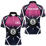 Maxcorners Personalized Pink Black 8 Ball Pool Billiard Shirt For Men, Billiard Sport Pool Team Jerseys