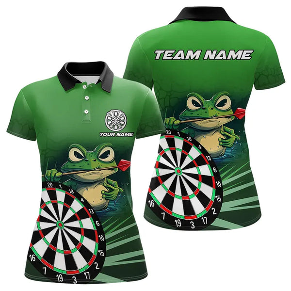 Maxcorners Personalized Green Funny Frogz Darts Shirts For Men And Women Custom Darts Team Jerseys Outfit, Darts Gifts