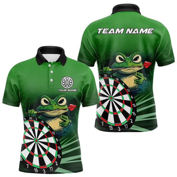 Maxcorners Personalized Green Funny Frogz Darts Shirts For Men And Women Custom Darts Team Jerseys Outfit, Darts Gifts