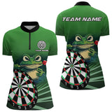 Maxcorners Personalized Green Funny Frogz Darts Shirts For Men And Women Custom Darts Team Jerseys Outfit, Darts Gifts