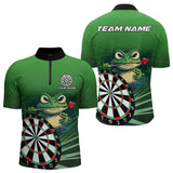 Maxcorners Personalized Green Funny Frogz Darts Shirts For Men And Women Custom Darts Team Jerseys Outfit, Darts Gifts
