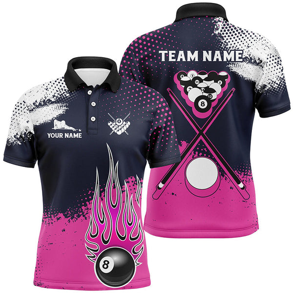 Maxcorners Pink Grunge Paint Splatter Billiard Jersey Customized Name, Team Name 3D Shirt