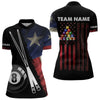 Maxcorners Retro Grunge Texas Flag 8 Ball Pool Billiard Shirt For Men And Women Custom Patriotic Billiard Team Jersey