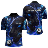 Maxcorners Personalized Blue 8 Ball Pool Panther 3D Billiard Shirts For Men, Team League Billiard Jerseys
