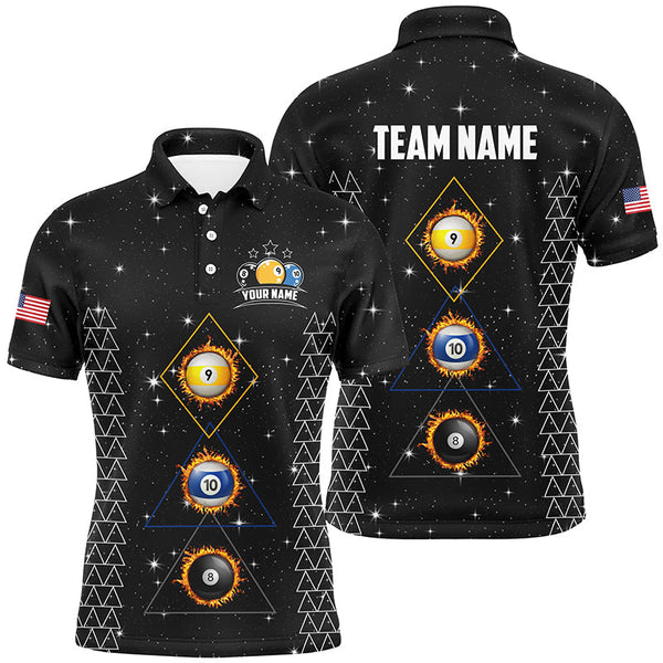 Maxcorners Custom Galaxy Billiard 8 Ball 9 & Ball 10 Ball Shirts For Men, Unique Team Jersey Billiard Shirts